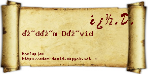 Ádám Dávid névjegykártya