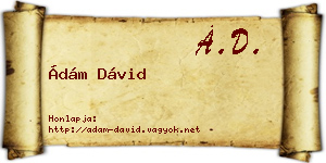 Ádám Dávid névjegykártya
