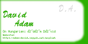 david adam business card